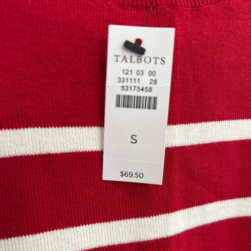 Talbots Mock Neck Sweater Short Sleeve Women’s Button Shoulder Size S NWT - Picture 5 of 10